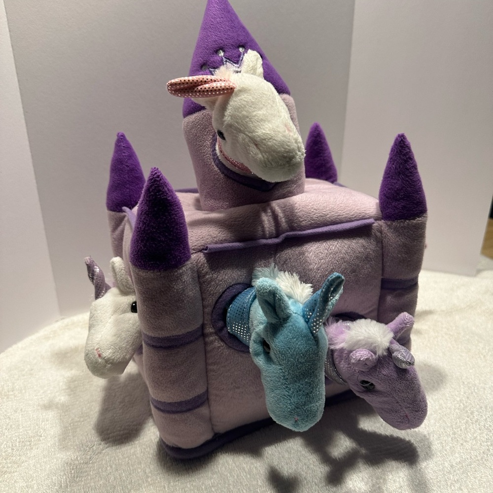Enchanted Unicorn Castle Plush Toy - Purple and White
